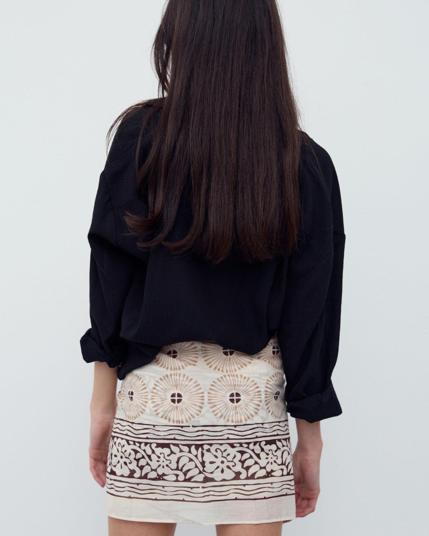 Pareo Estampado Africano Cenefa Bege