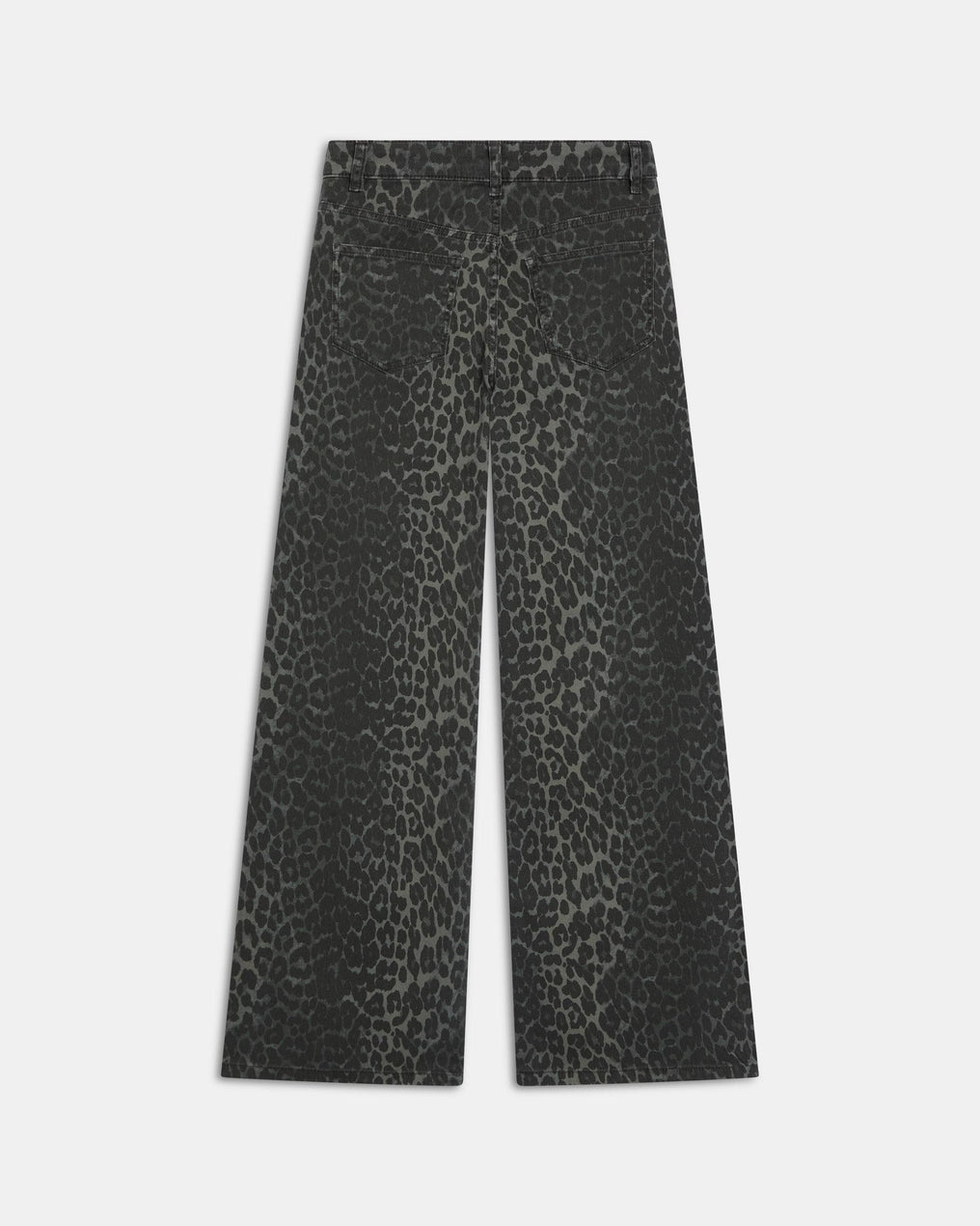 Jeans Wide Leg Animal Print Gris