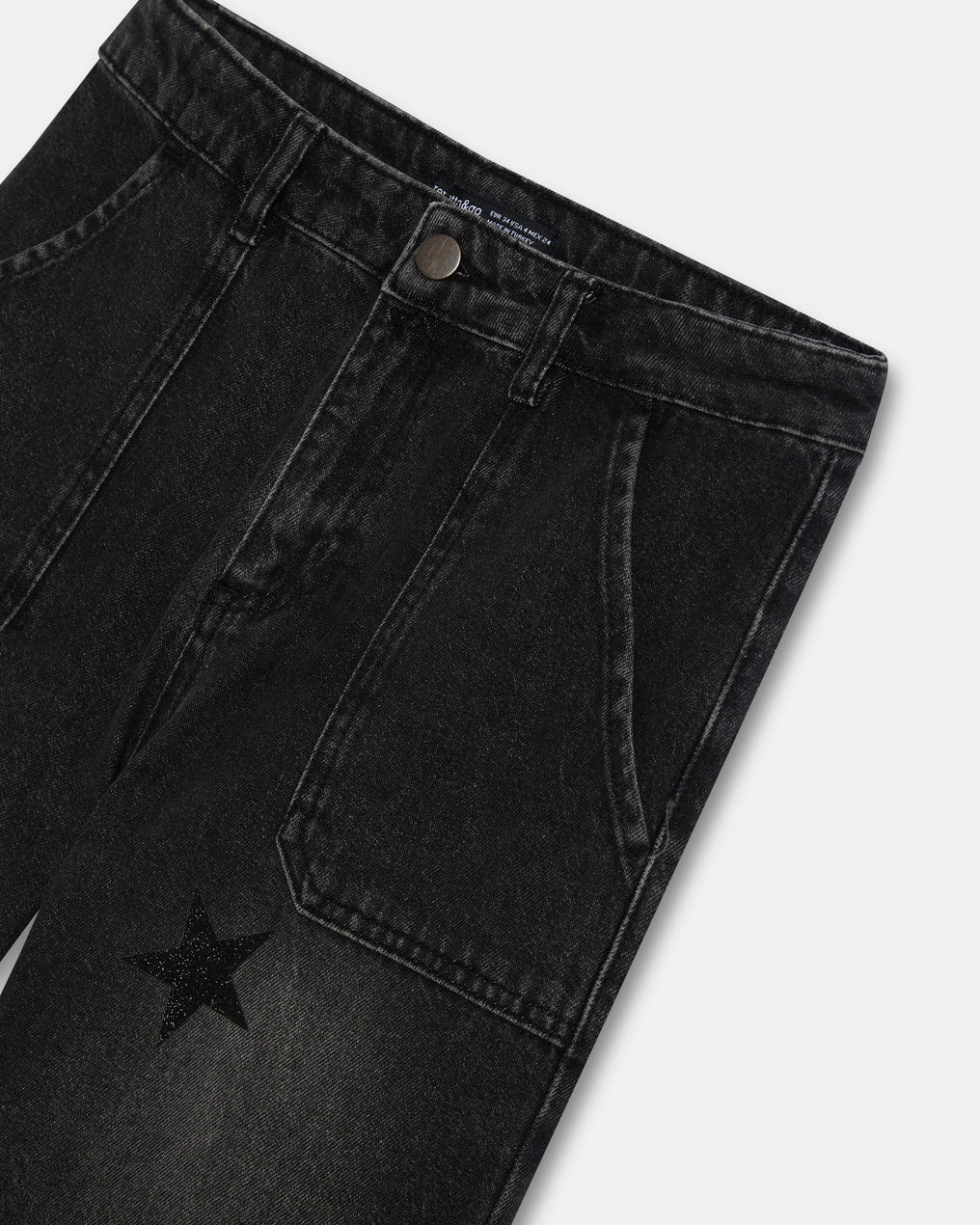 Anthracite Star Glitter Worker Jeans
