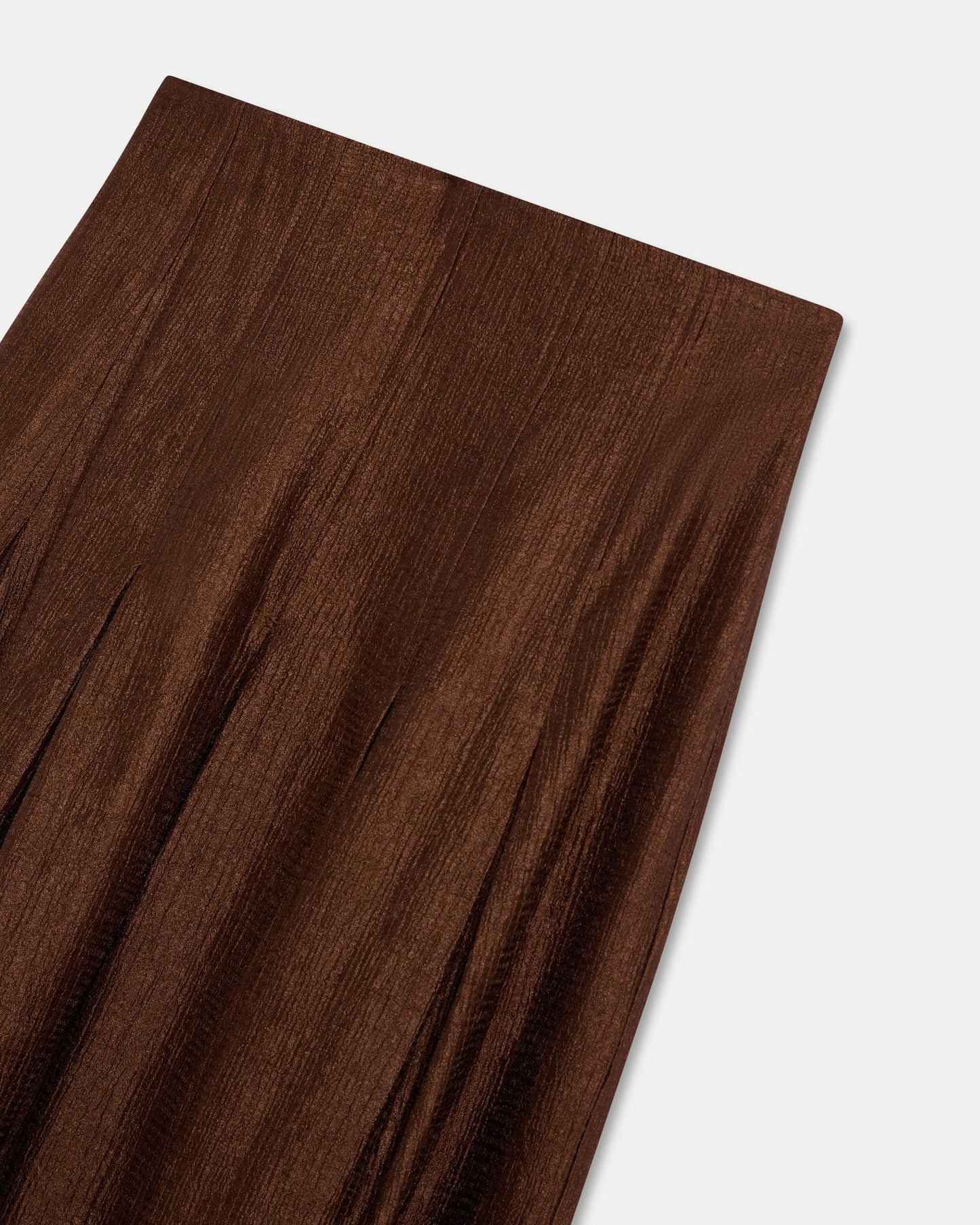 Jupe Coutures Plis Creux Marron