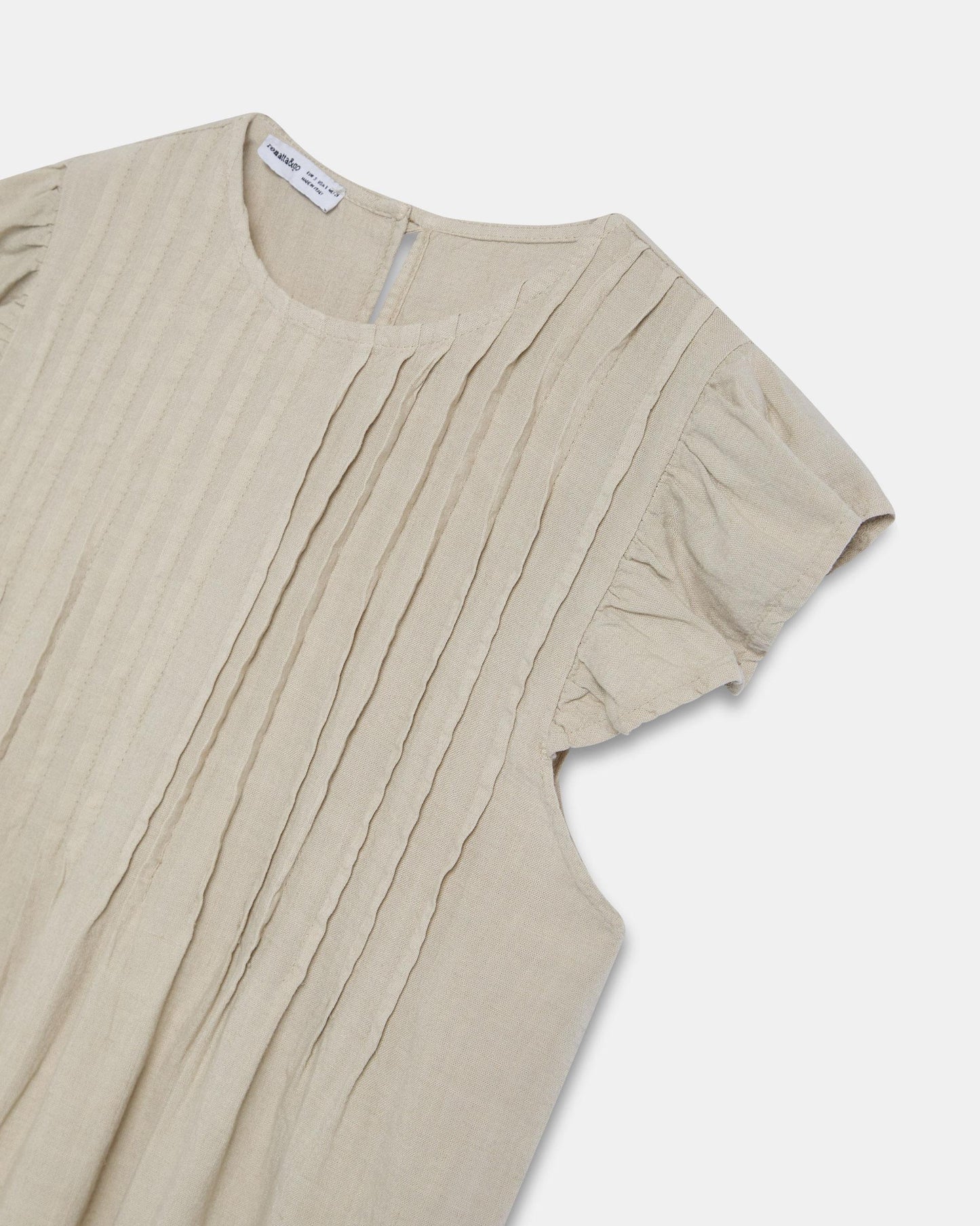 Blusa Jaretas Con Lino Beige