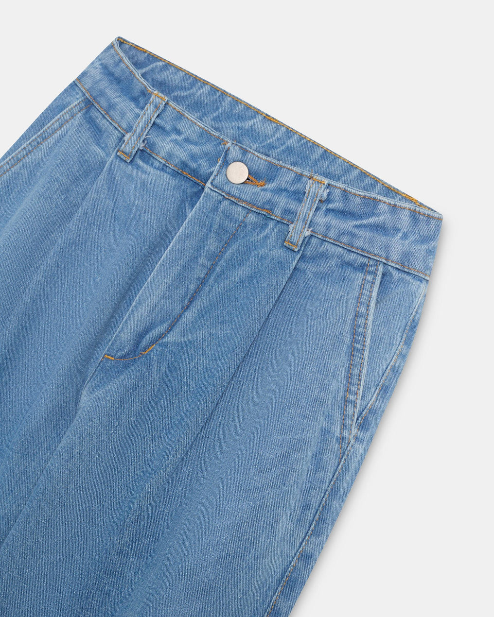 Jeans Bombacho Pregas Azul