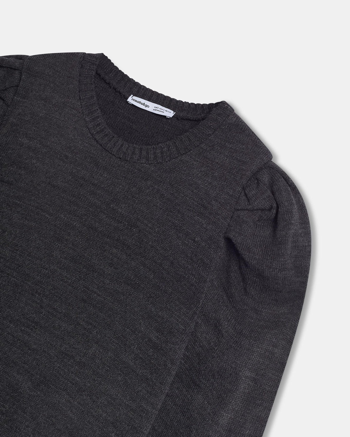 Pull Anthracite à Manches Bouffantes