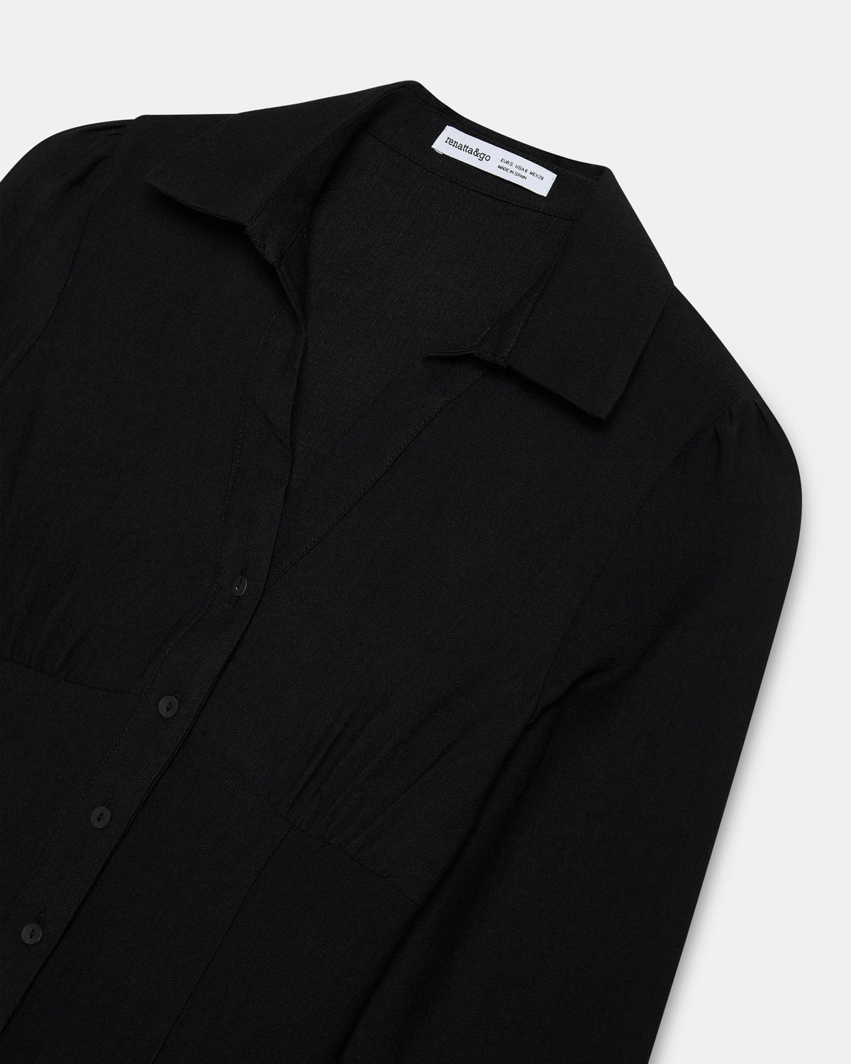 Camisa Botones Pinzas Negro