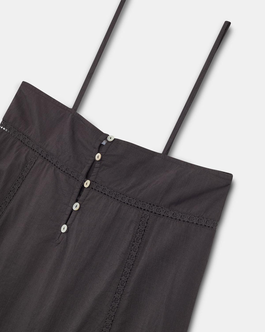 Vestido Puntillas Bolsillos Antracita