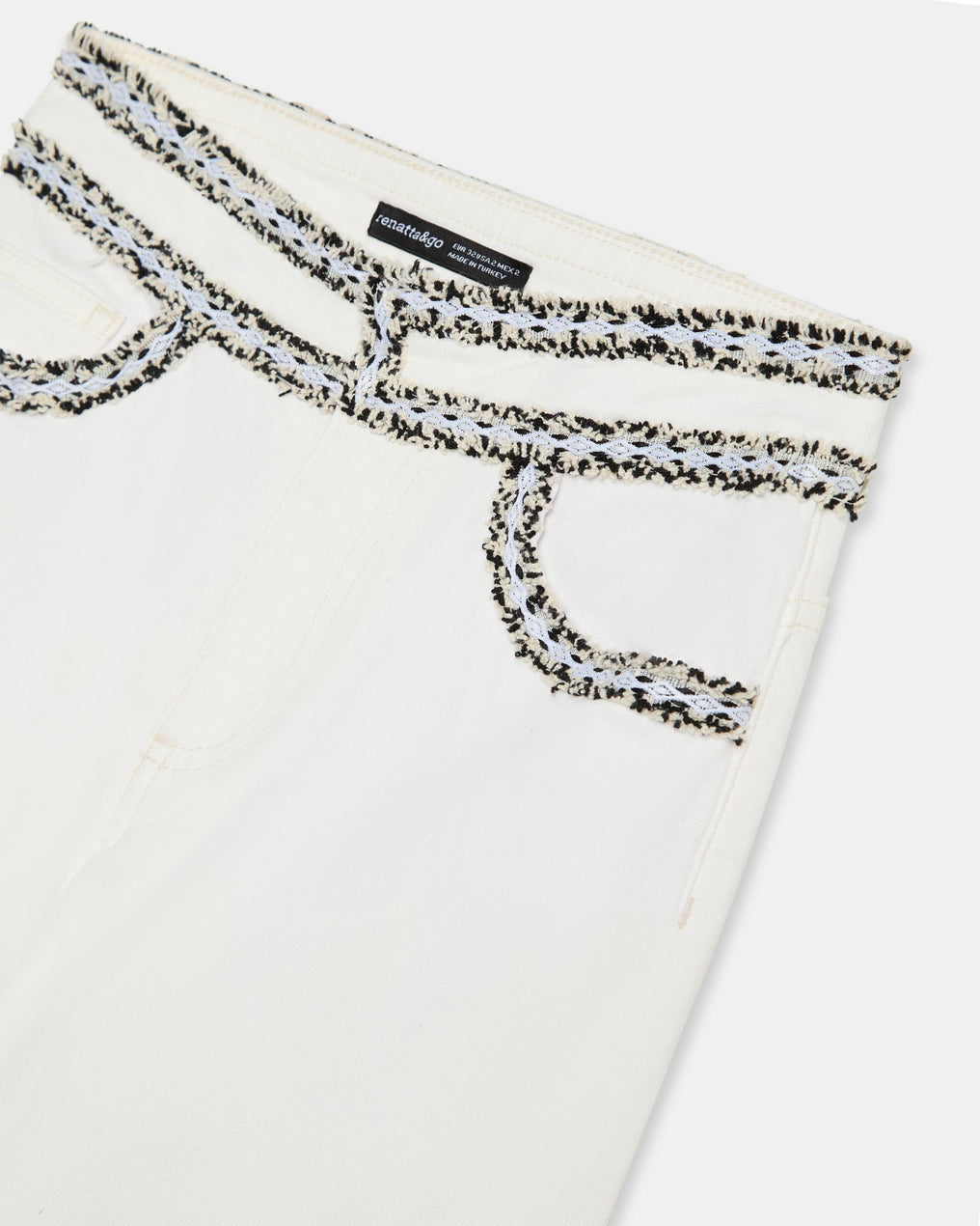 Jeans Detalhe Cós Branco