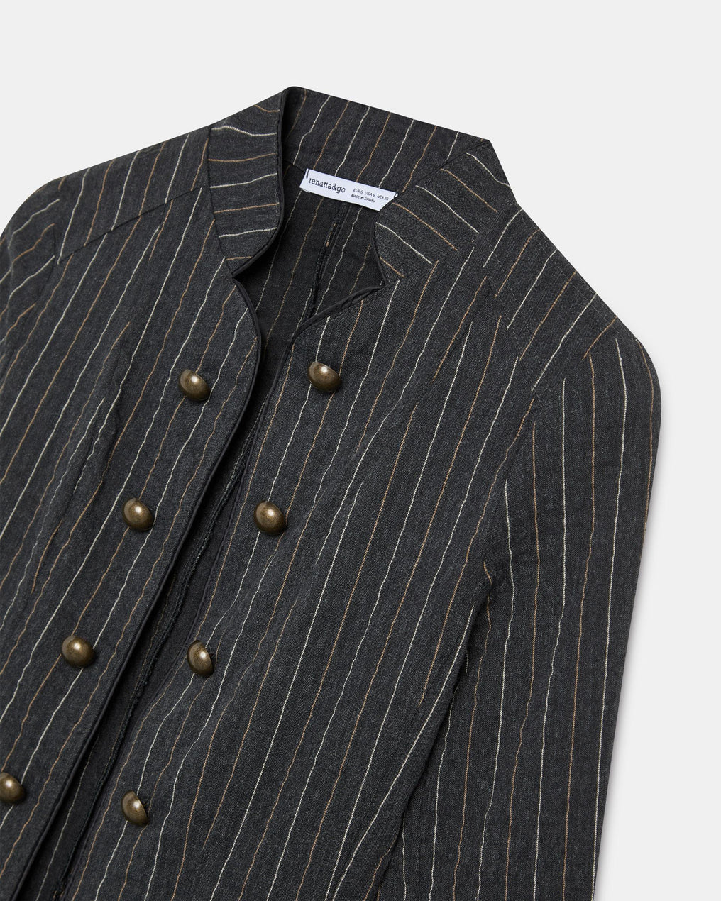 Chaqueta Rayas Botones Antracita