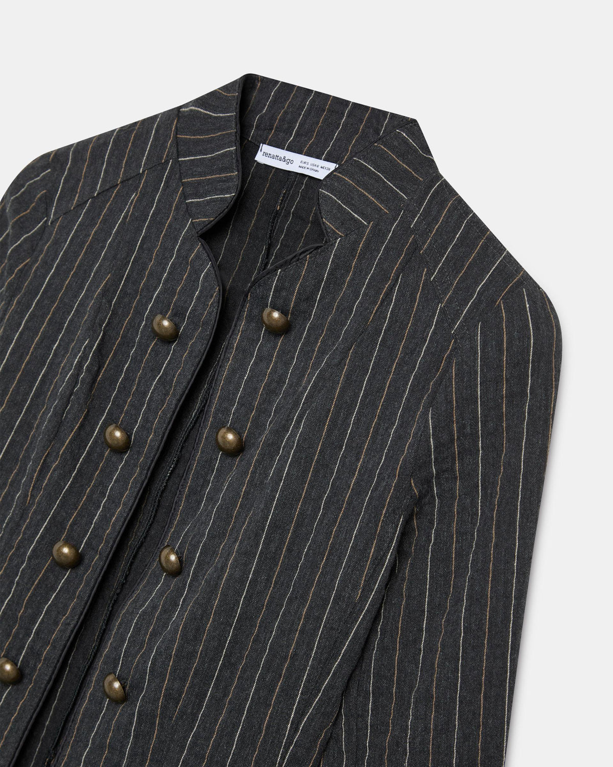 Chaqueta Rayas Botones Antracita