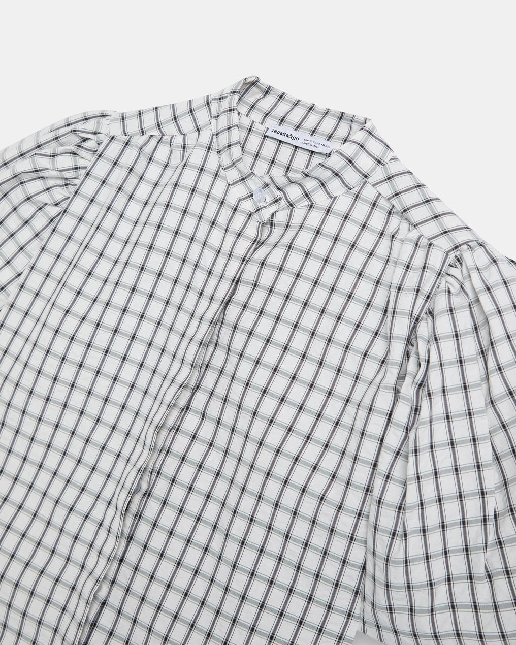 Puff Sleeve Gingham Blouse White