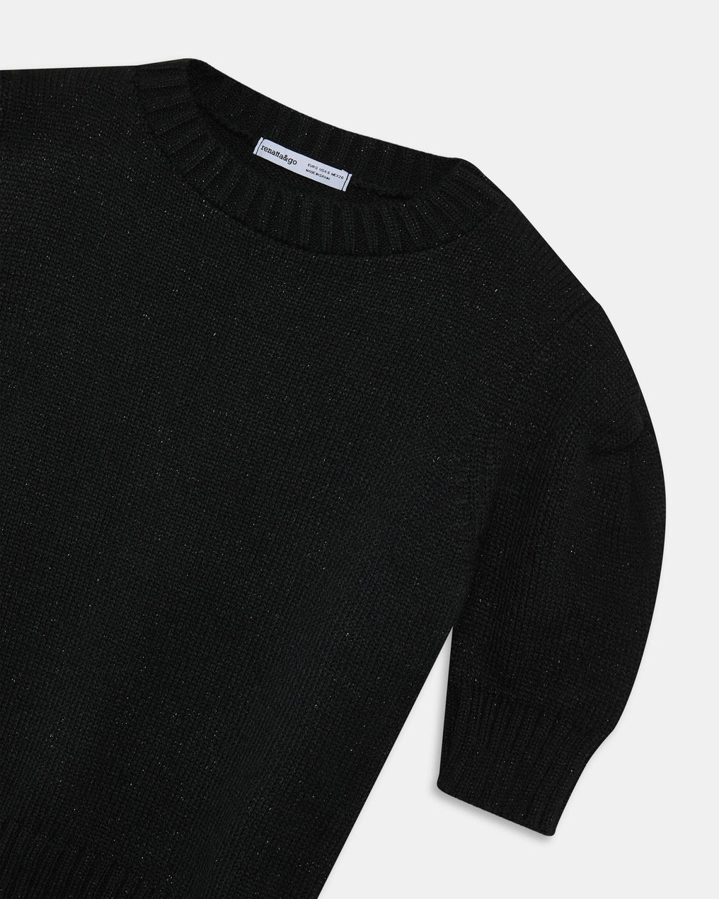 Top Punto Hombreras Lurex Negro