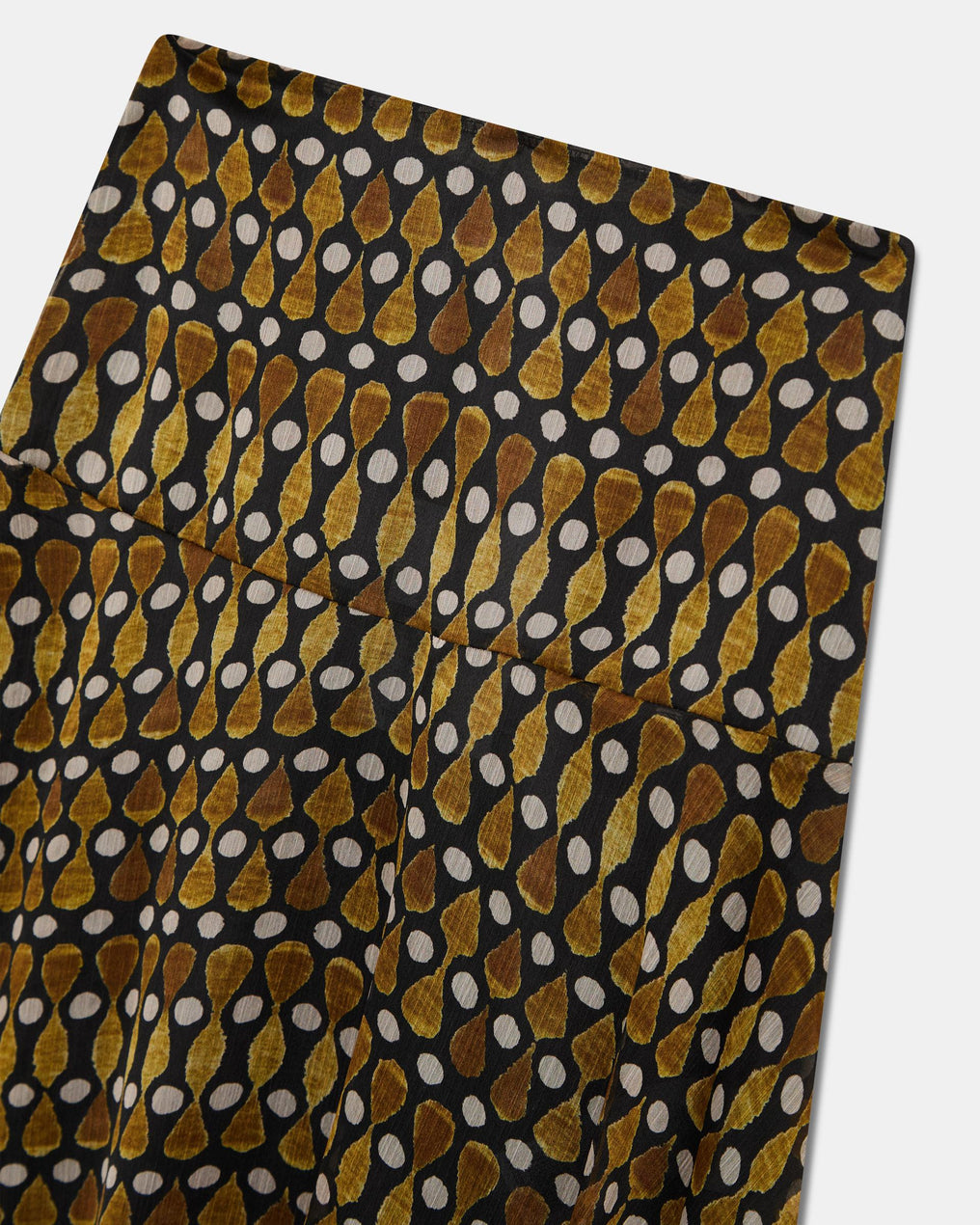 Black Contrast Ruffled Hem Skirt