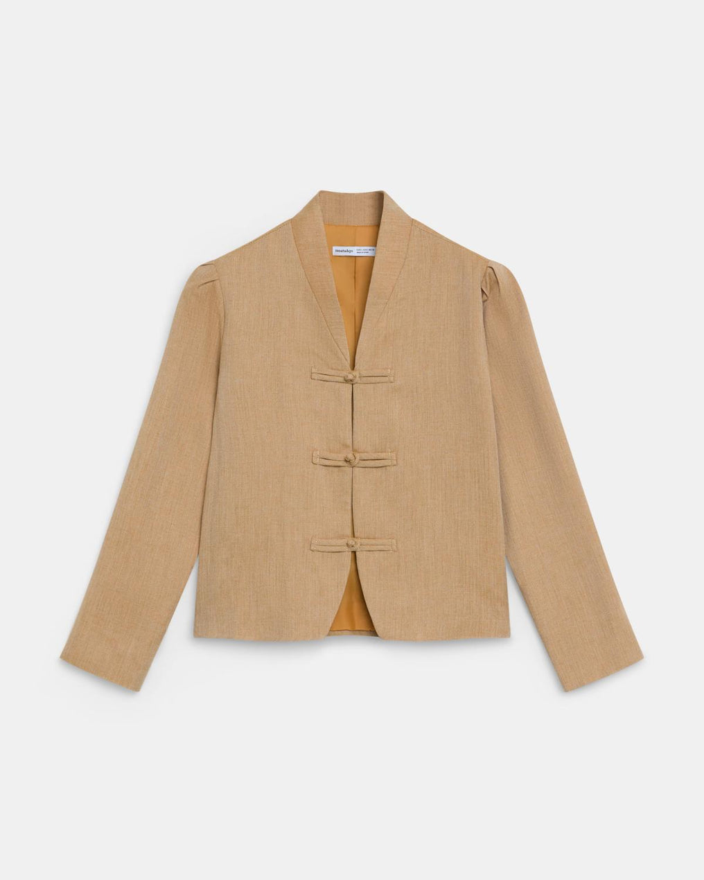 Chaqueta Corta Alamares Espiga Camel