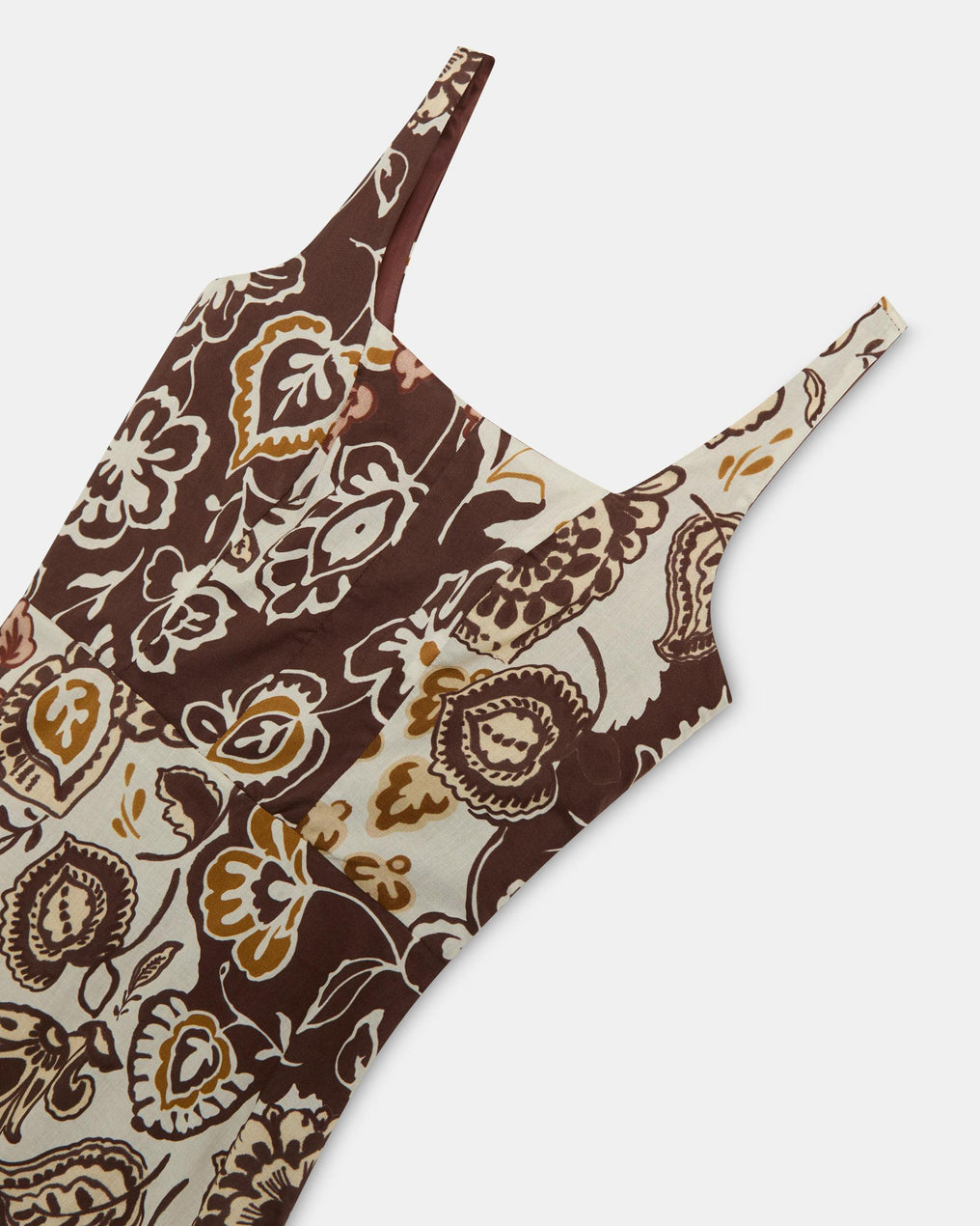 Brown Cut-Out Printed Strappy Dress
