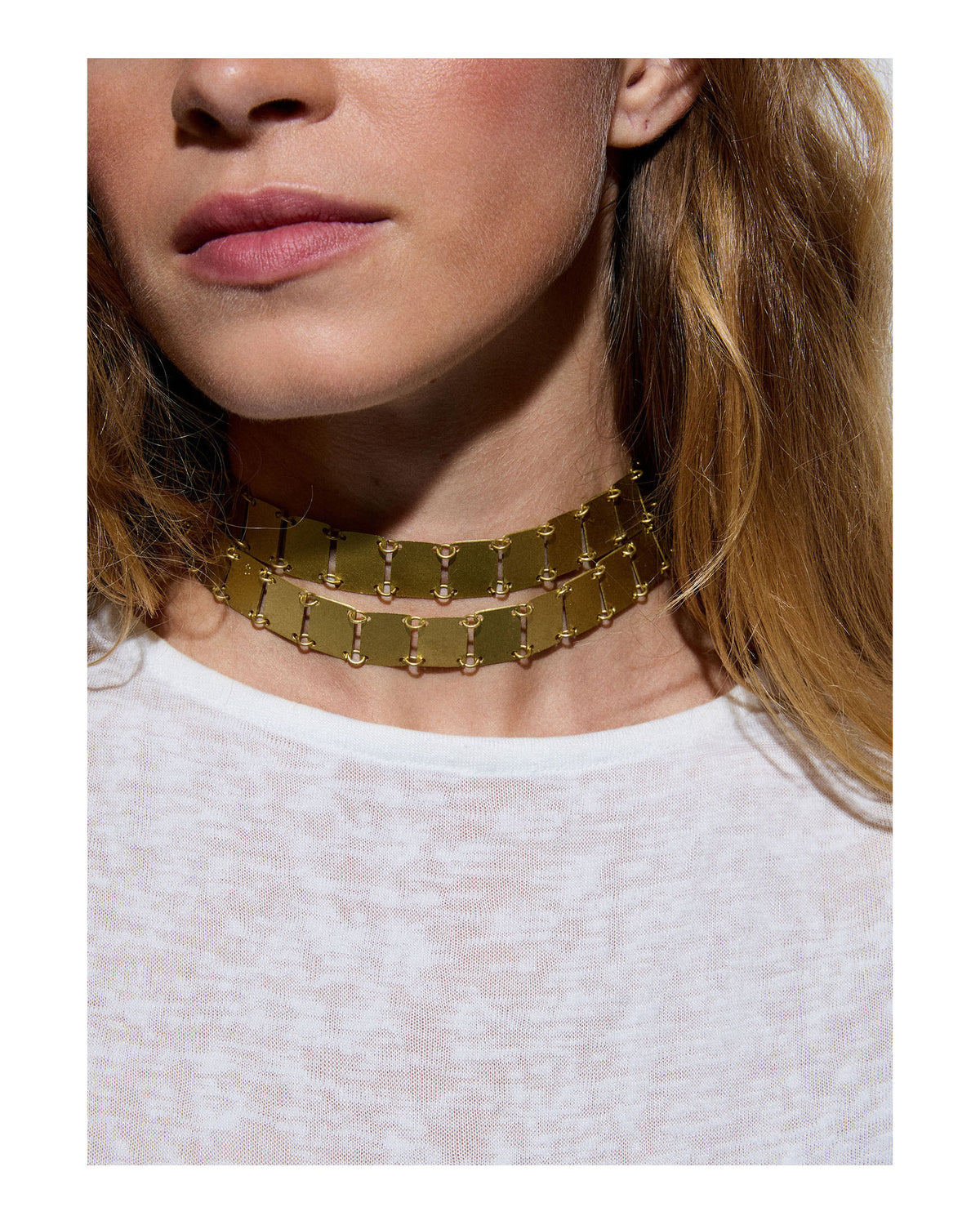 Choker Cuadrados Oro