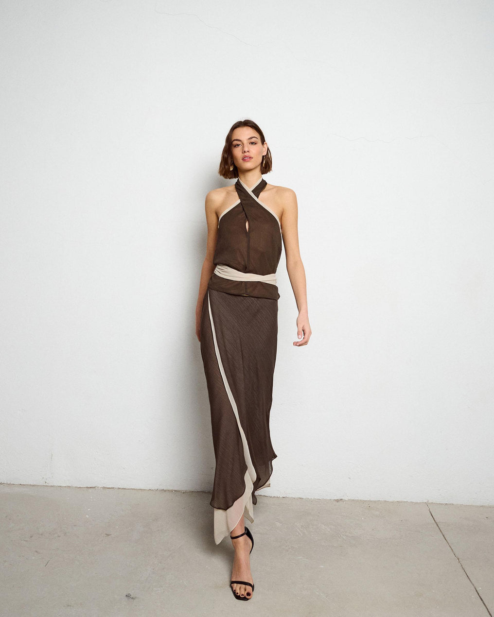 Top de Gaze Contraste Verde Escuro