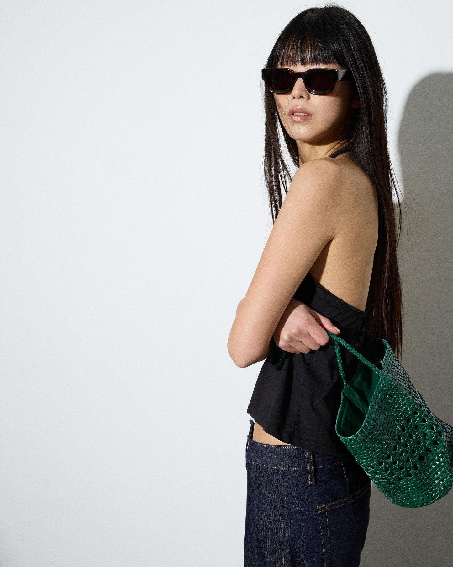 T-shirt Halter Laçada Preto