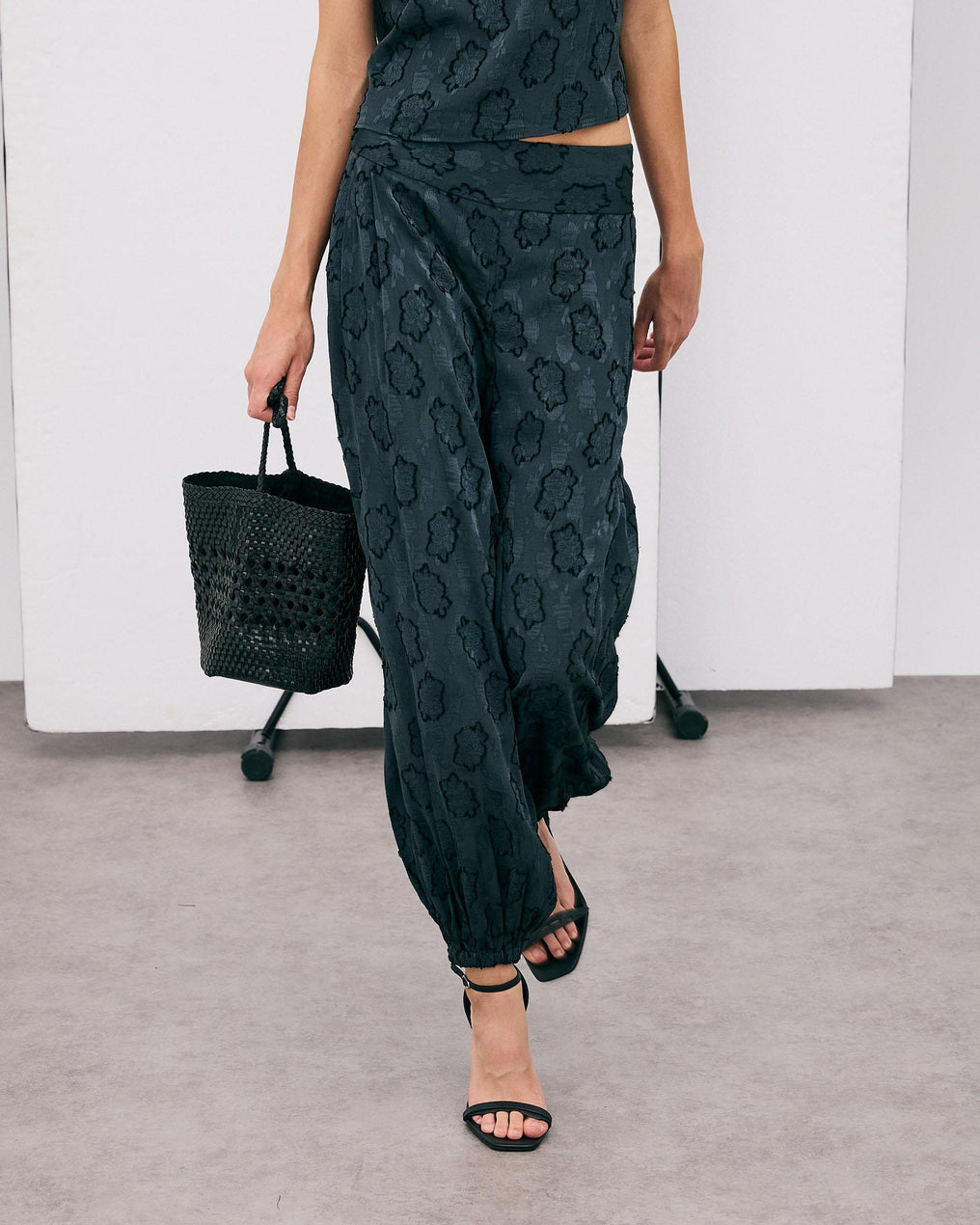 Pantalón Goma Puño Estampado Azul