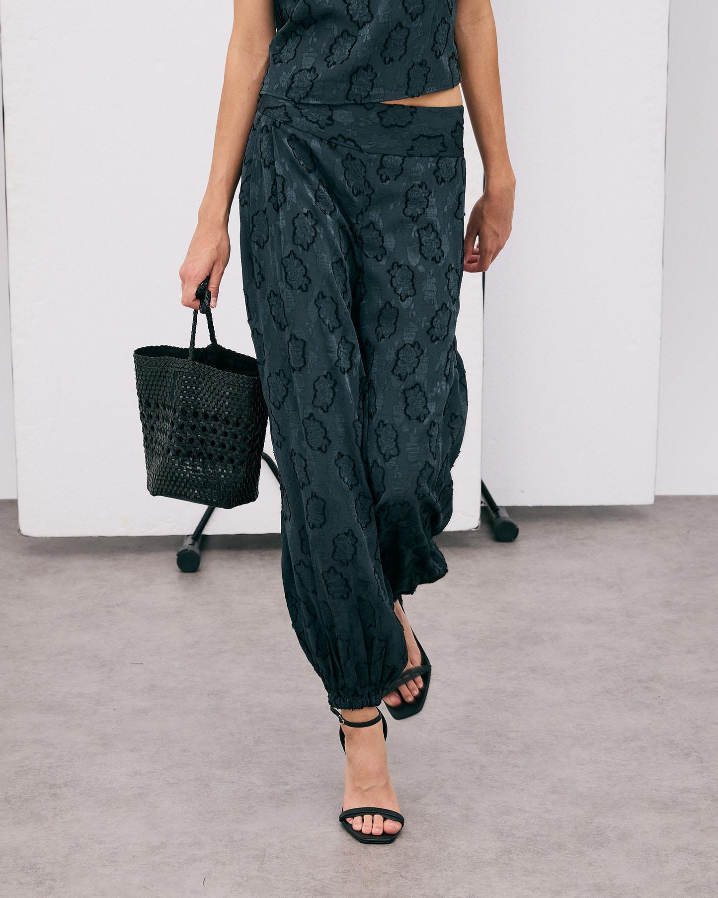 Pantalón Goma Puño Estampado Azul