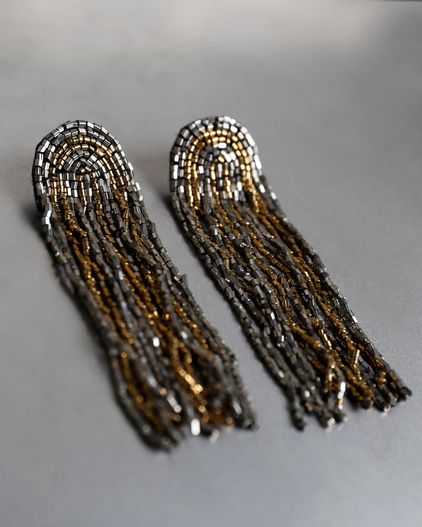 Gold Semicircle Strap Earrings