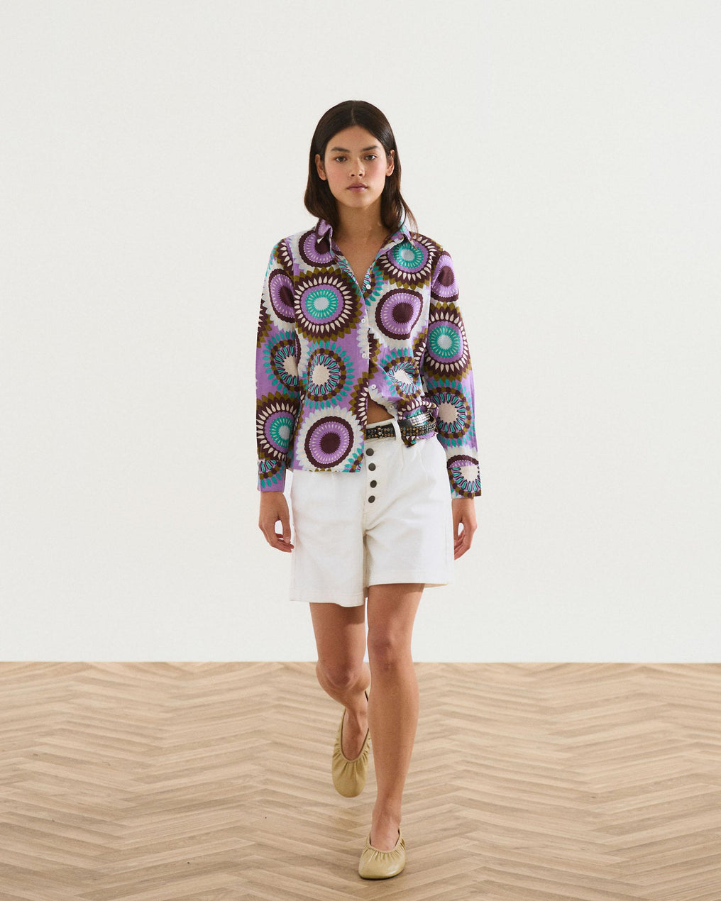 Camisa Estampada Morado