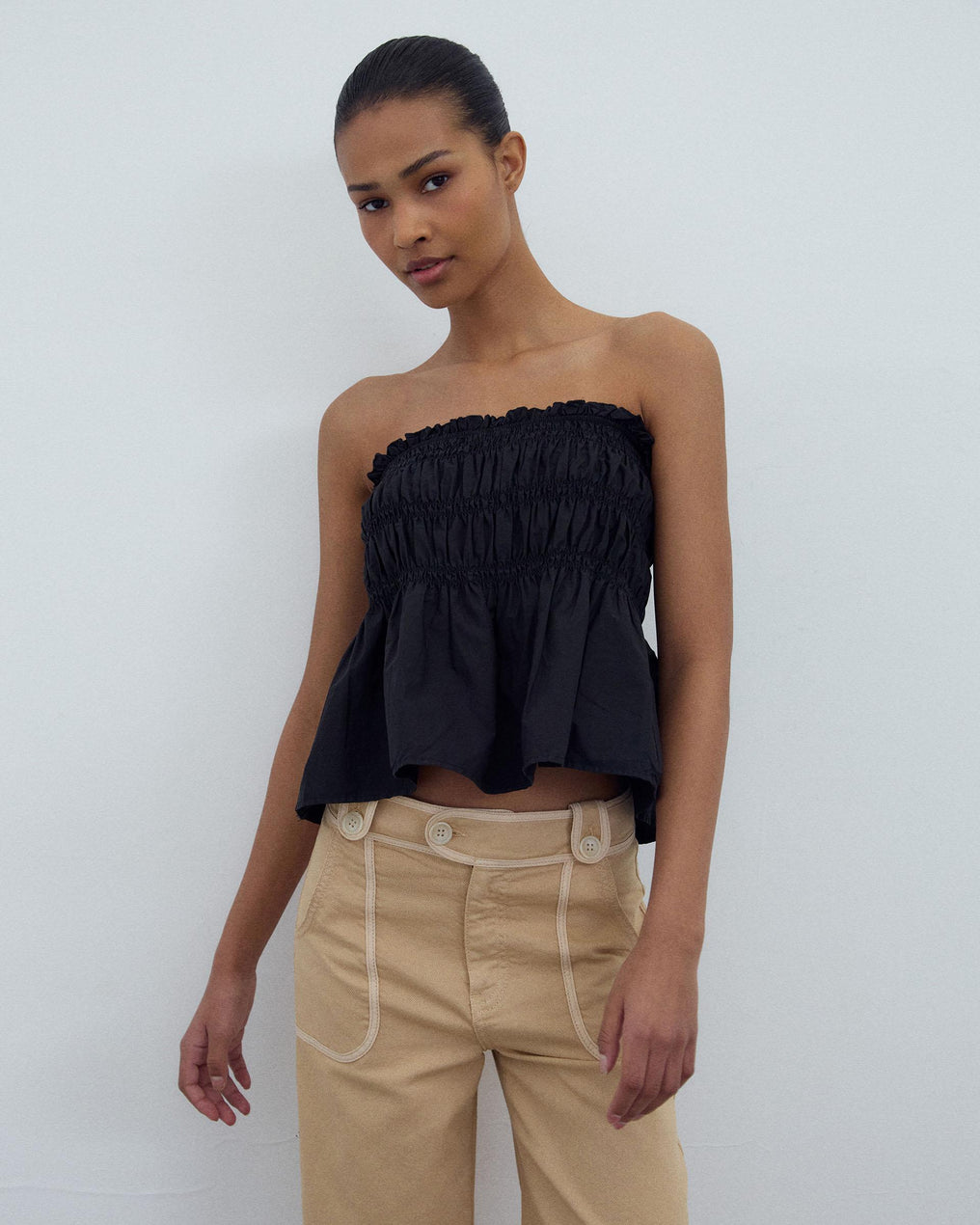 Top Élastiques Bustier Noir