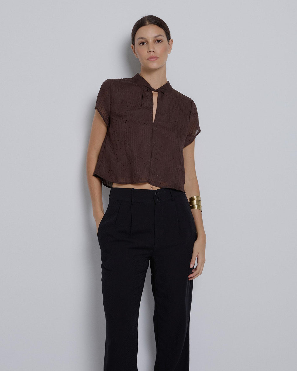 Brown Plumeti Opening Top