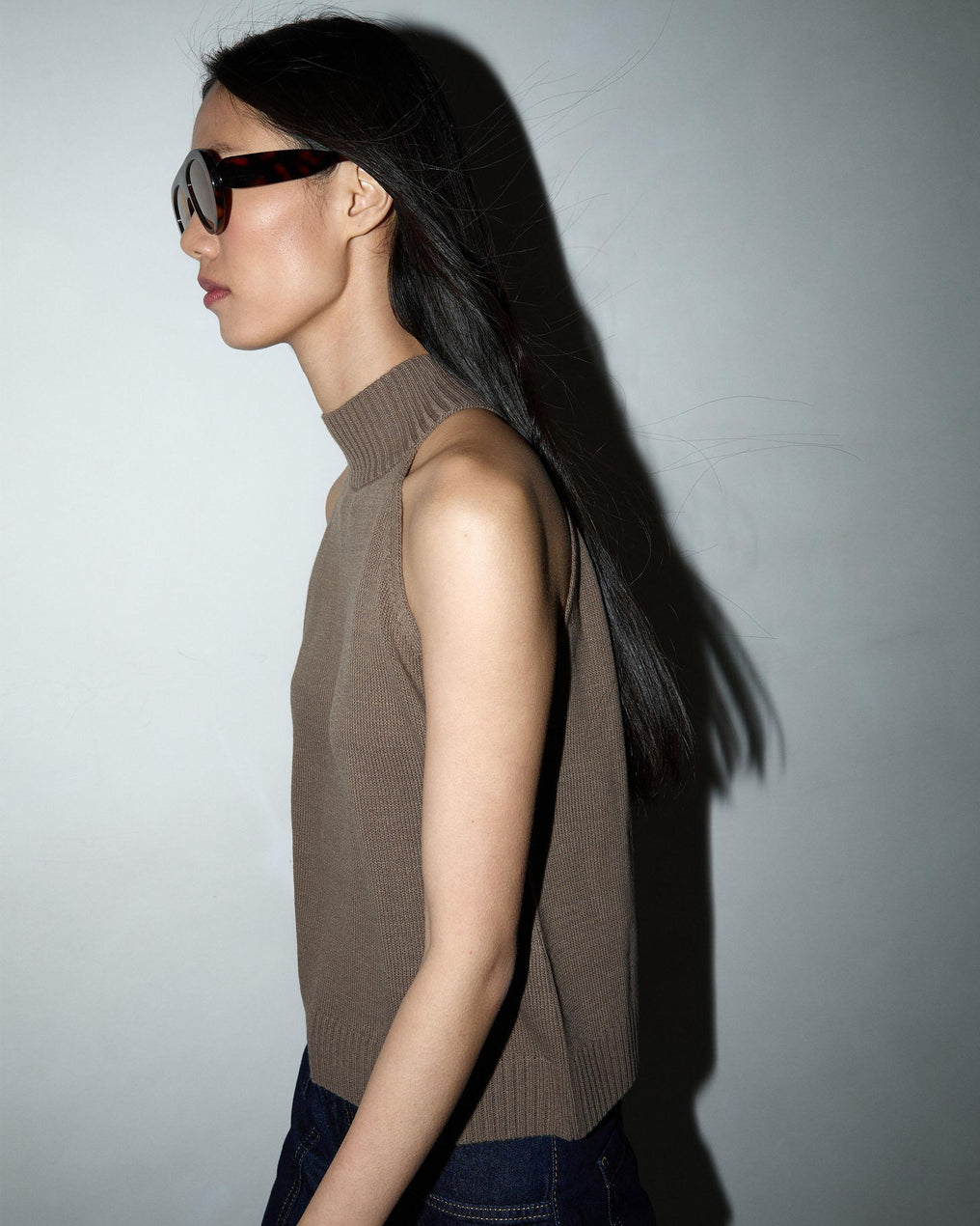 Taupe Knit Halter Top