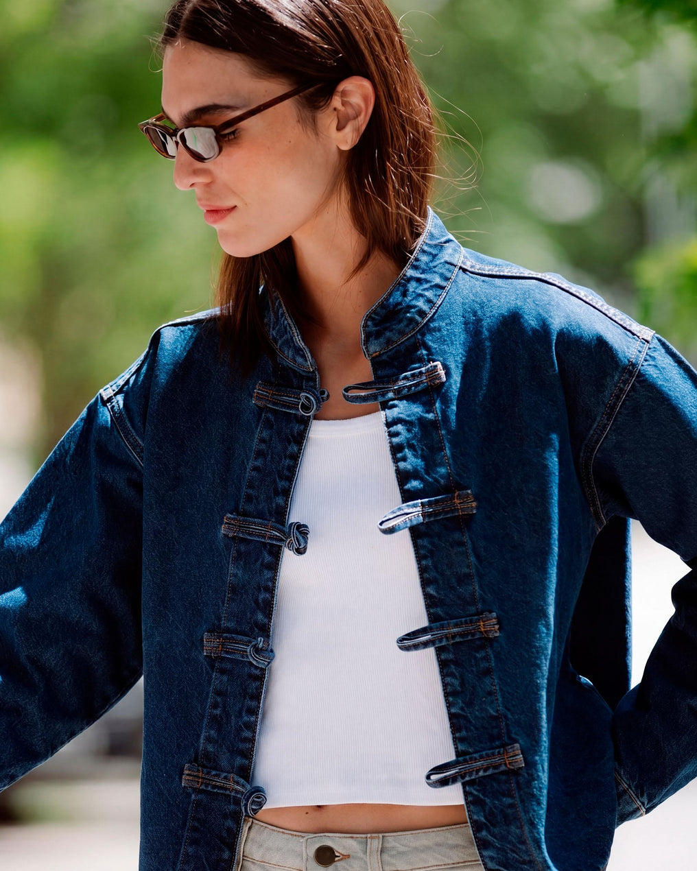 Casaco Denim Tipo Japo Azul
