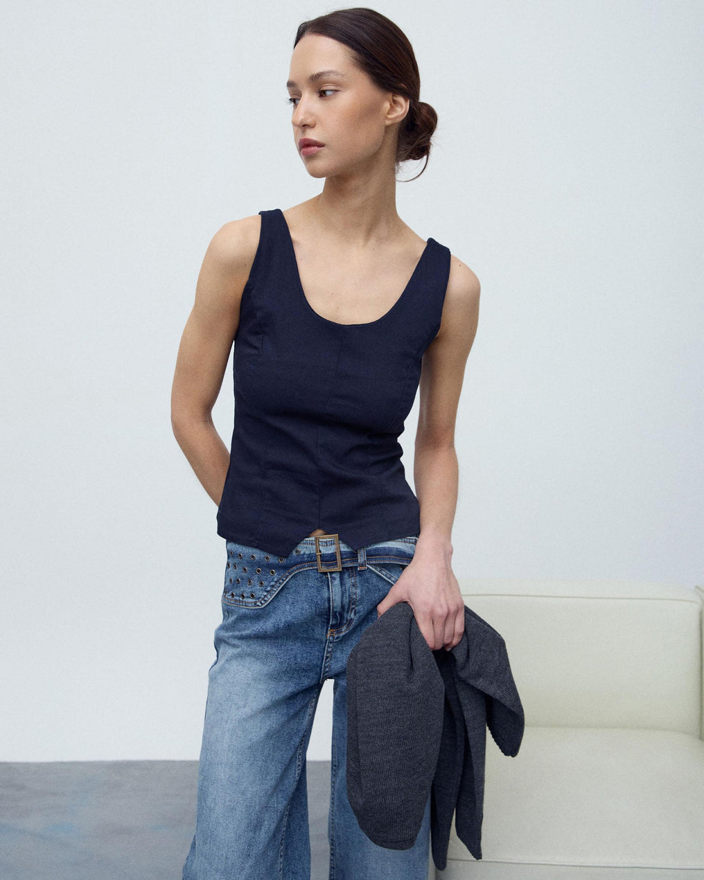 Top Corsetero Azul Marino