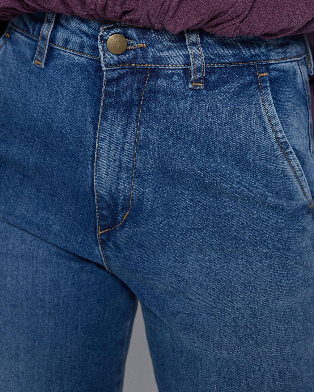 Blue Straight Wide Jeans