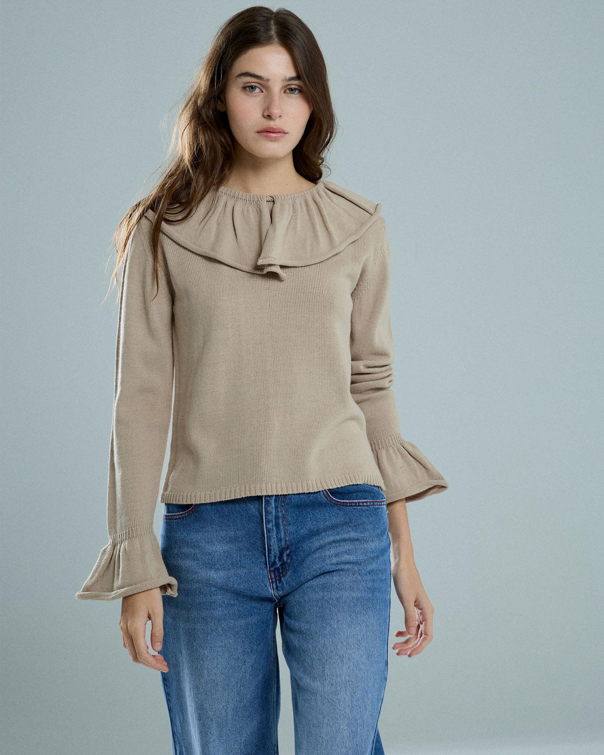Jersey Volantes Beige