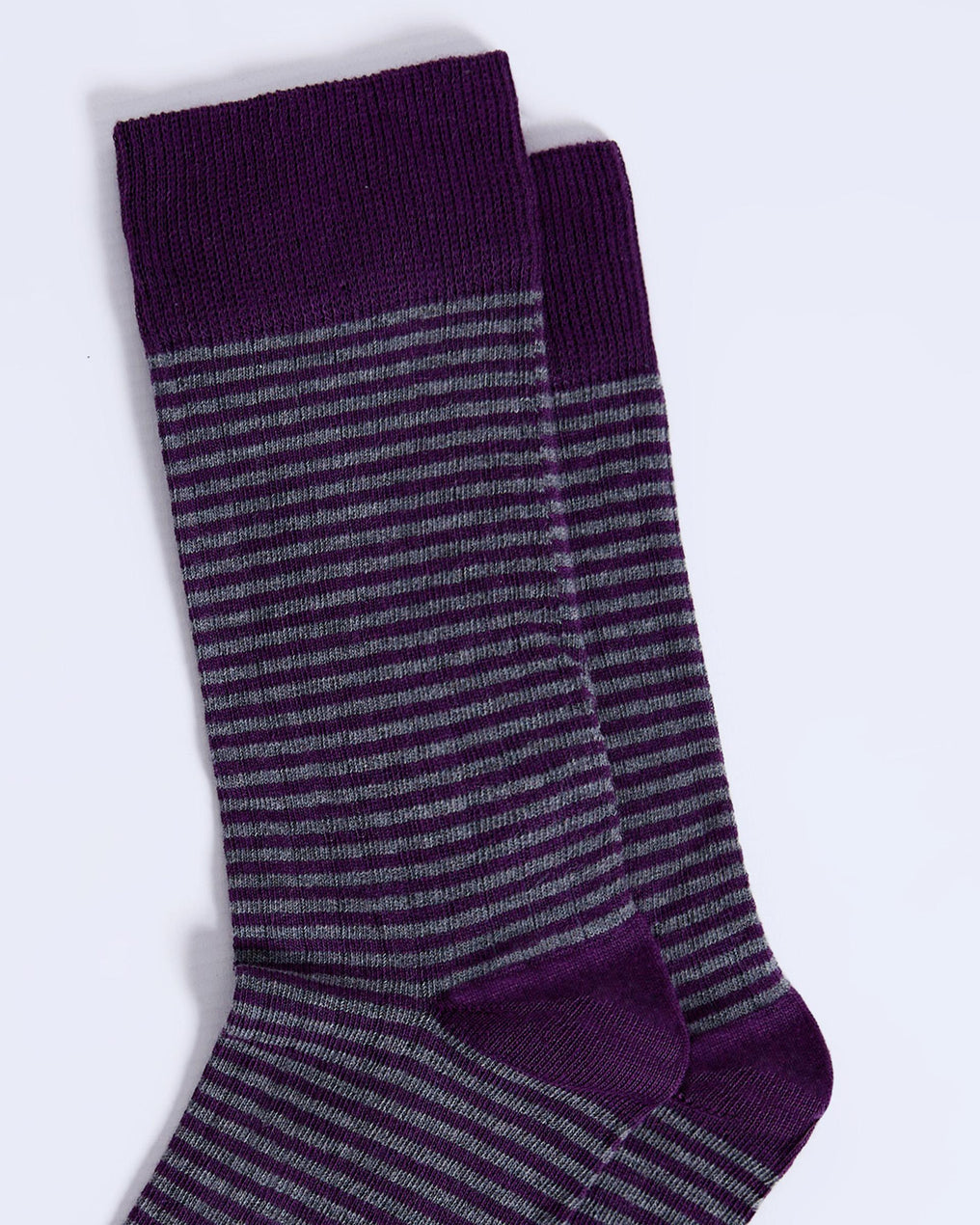 Purple Striped Mid-Calf Socks
