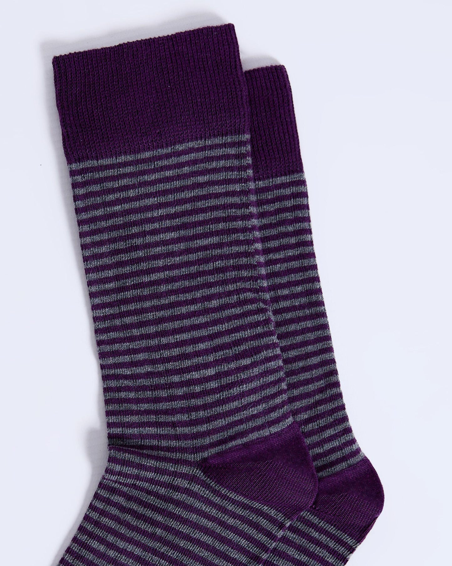 Purple Striped Mid-Calf Socks
