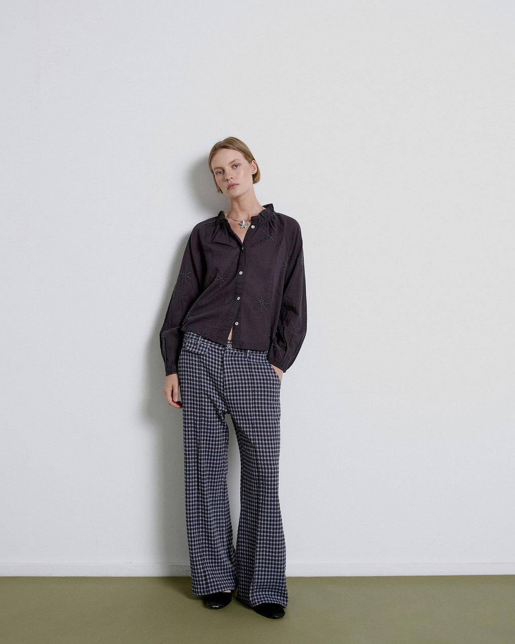 Anthracite Suns Embroidered Blouse