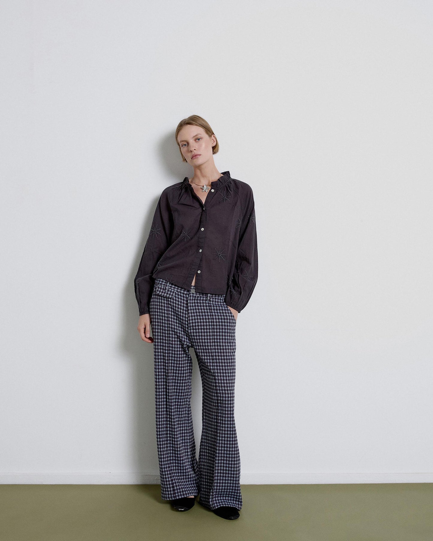 Anthracite Suns Embroidered Blouse