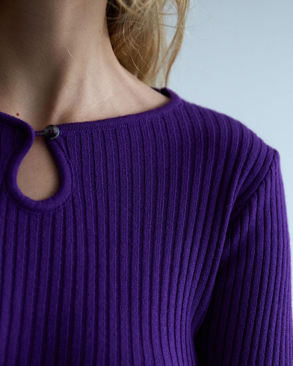 Top Punto Escote Lágrima Morado