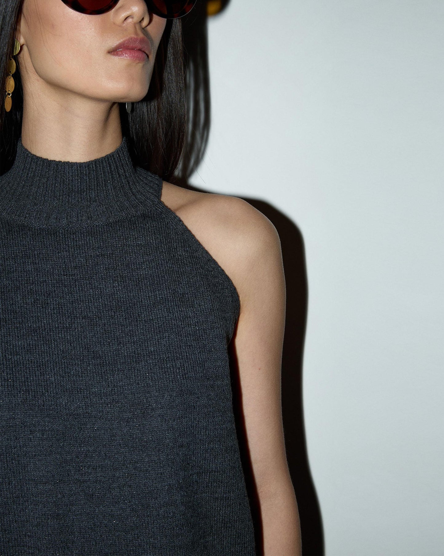 Anthracite Knit Halter Top