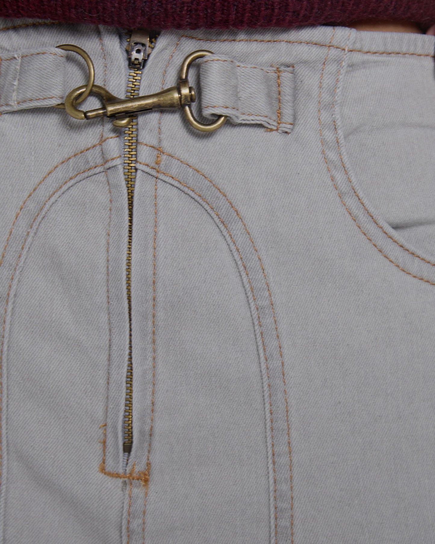 Gray Hook Closure Jeans