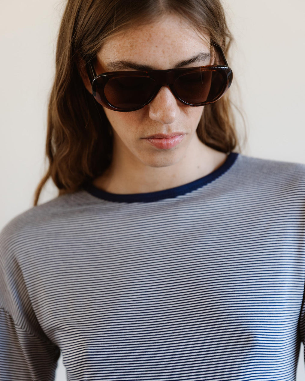 Camiseta Rayas Contraste Cuello Blanco