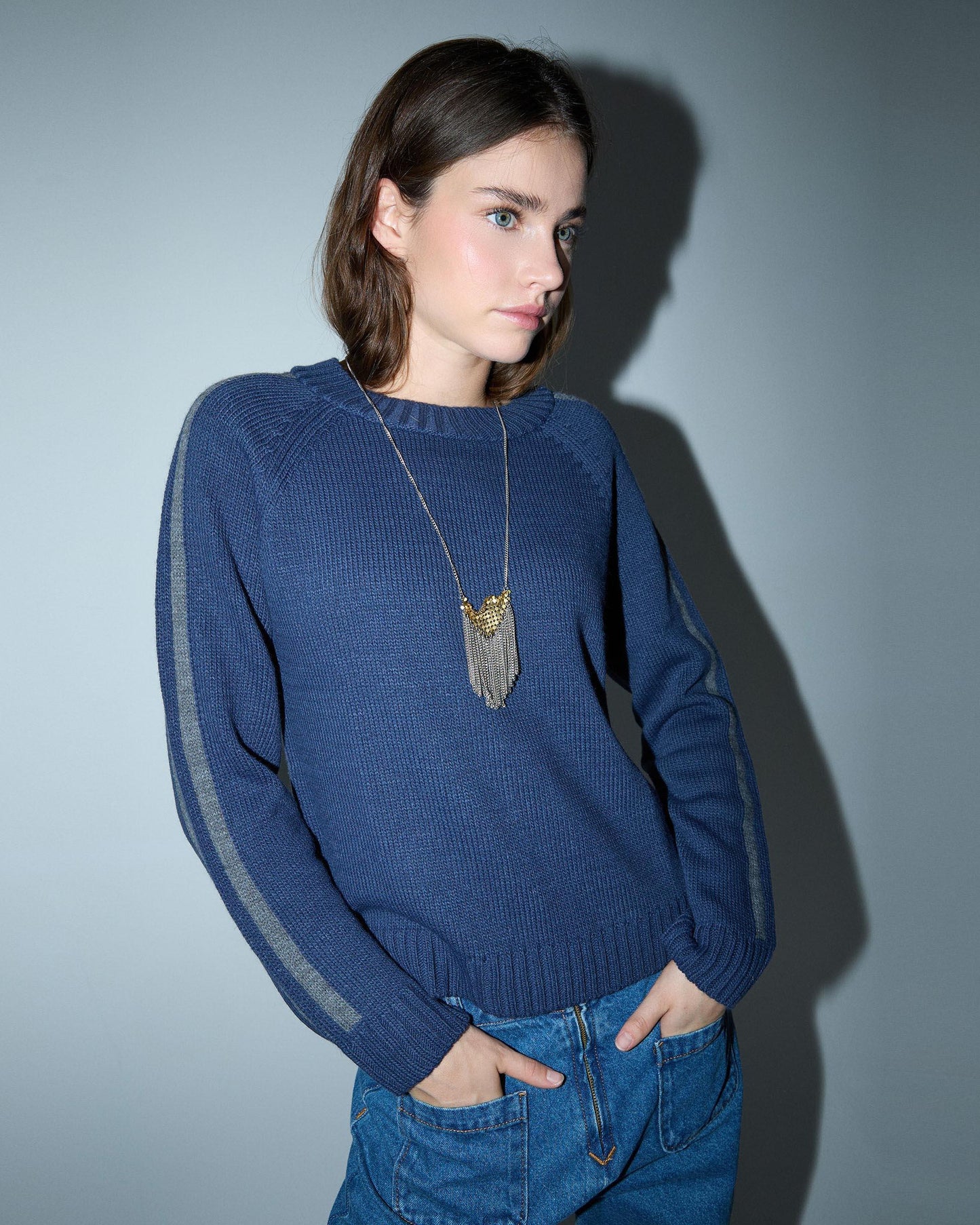 Jersey Rayas Mangas Azul