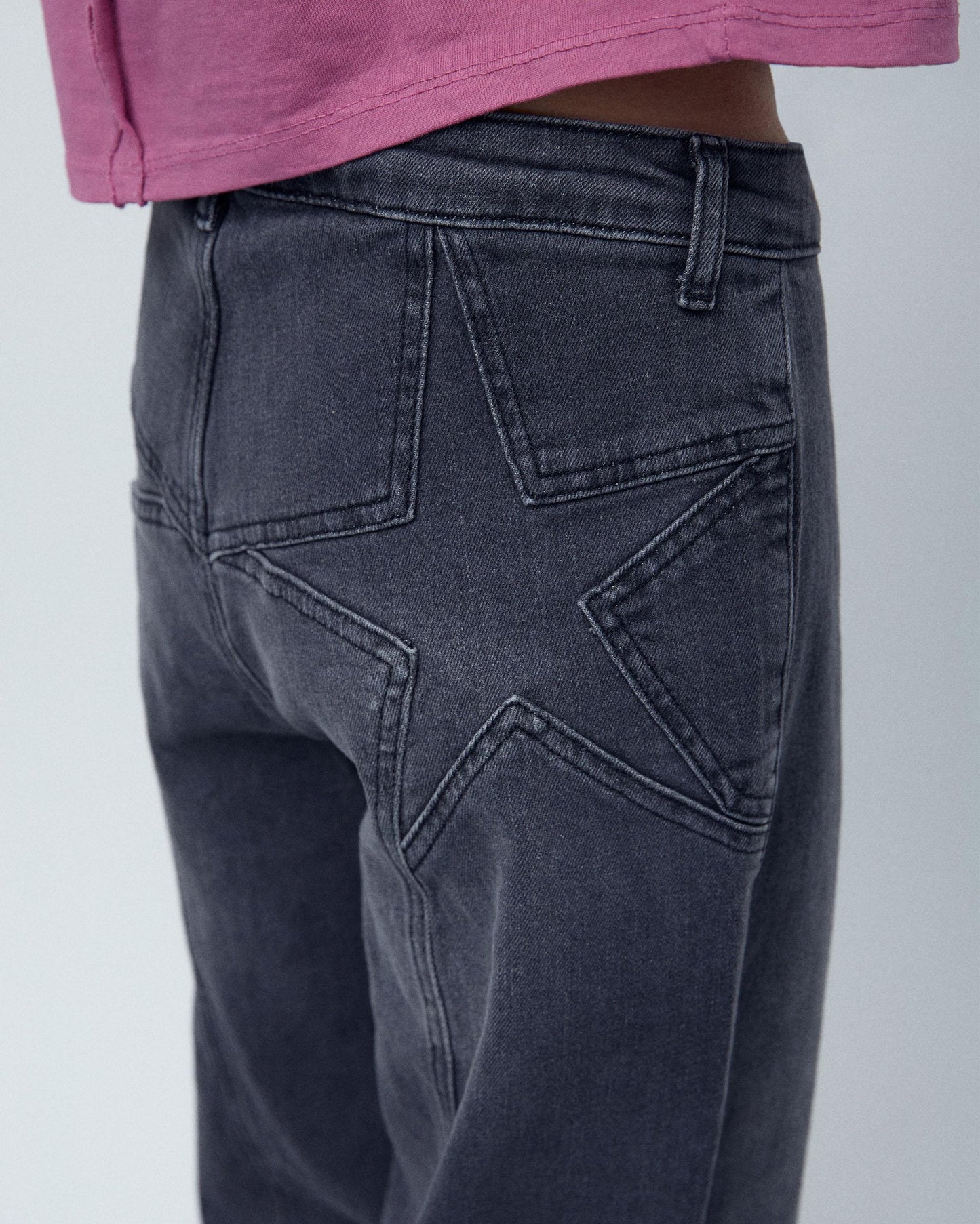Jeans Estrelas Traseiras Antracite