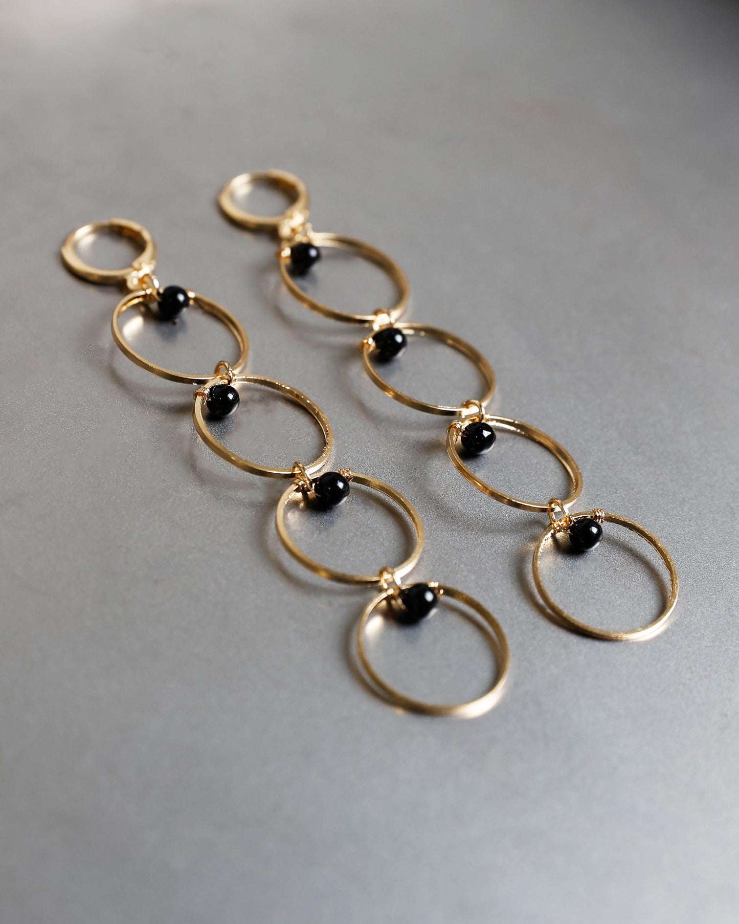 Gold Beaded Hoop Earrings