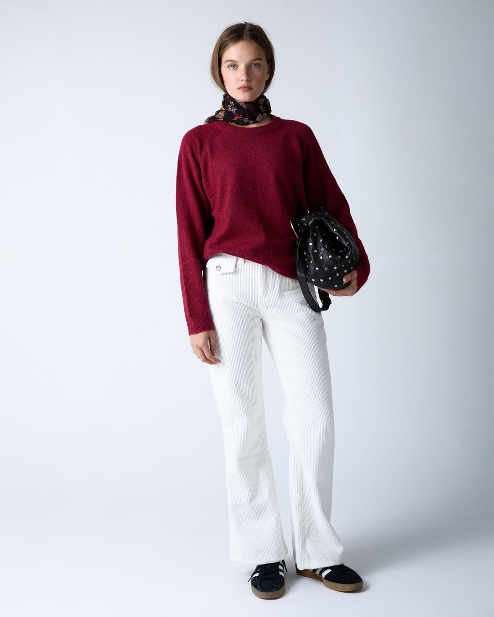 White Double Pocket Corduroy Pants