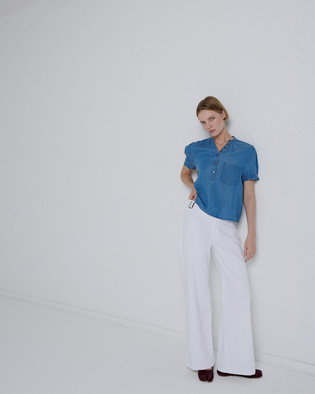 Jeans Belt Side Buckle White