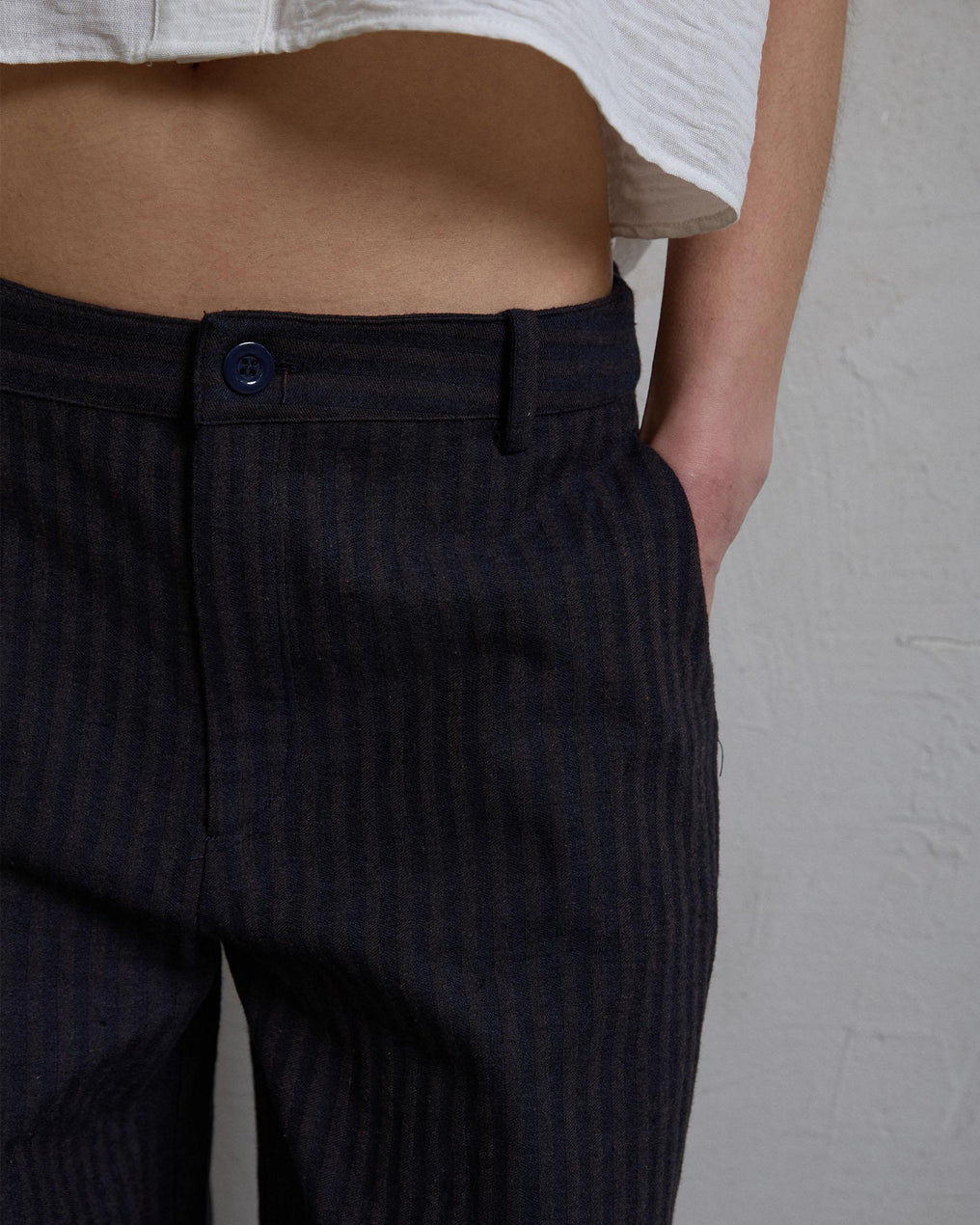 Pantalón Rayas Azul Marino