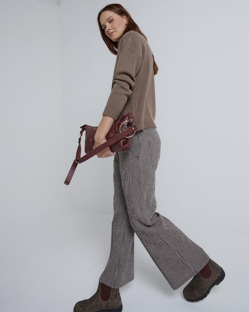 Brown Fine Striped Trousers