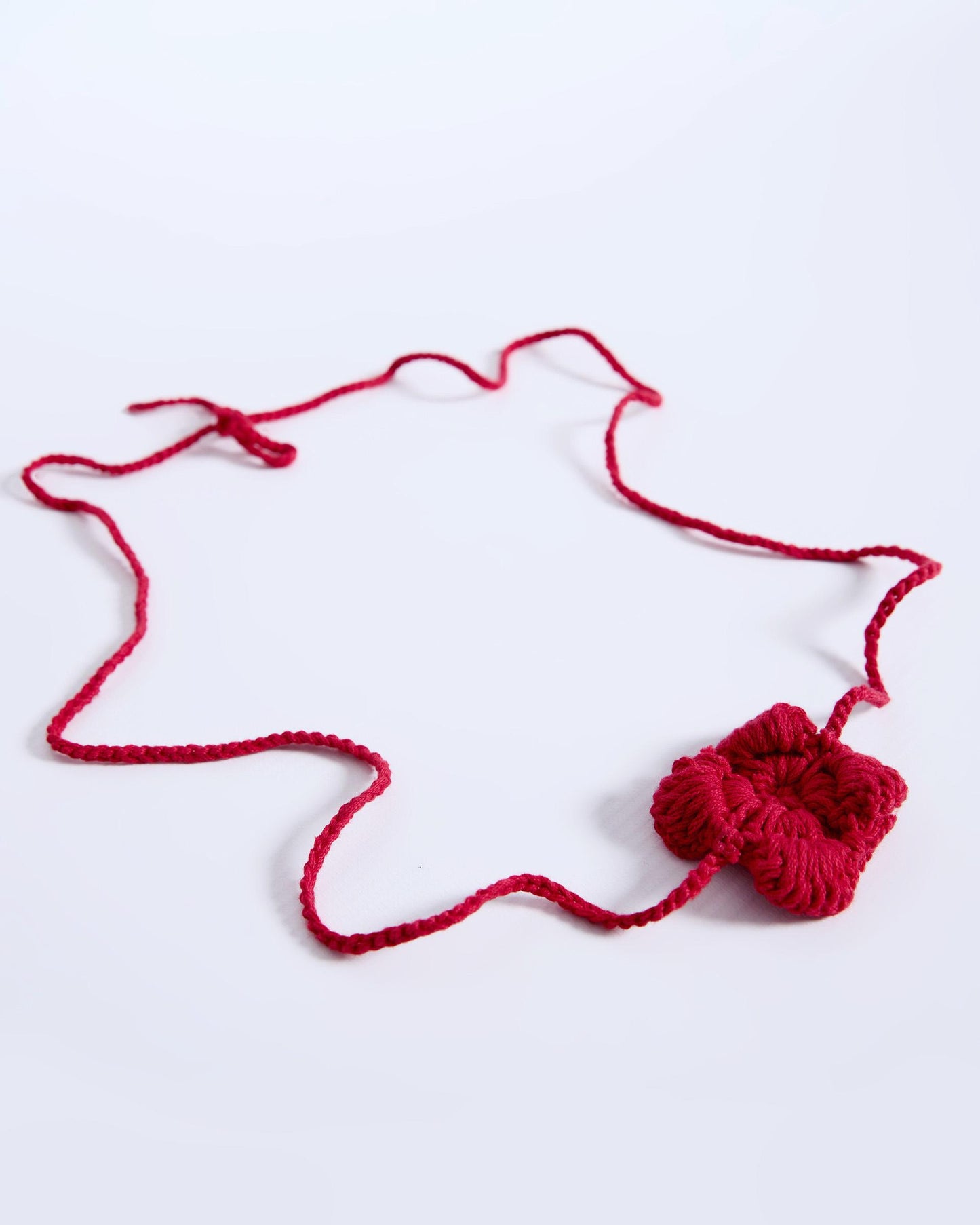 Red Flower Crochet Necklace