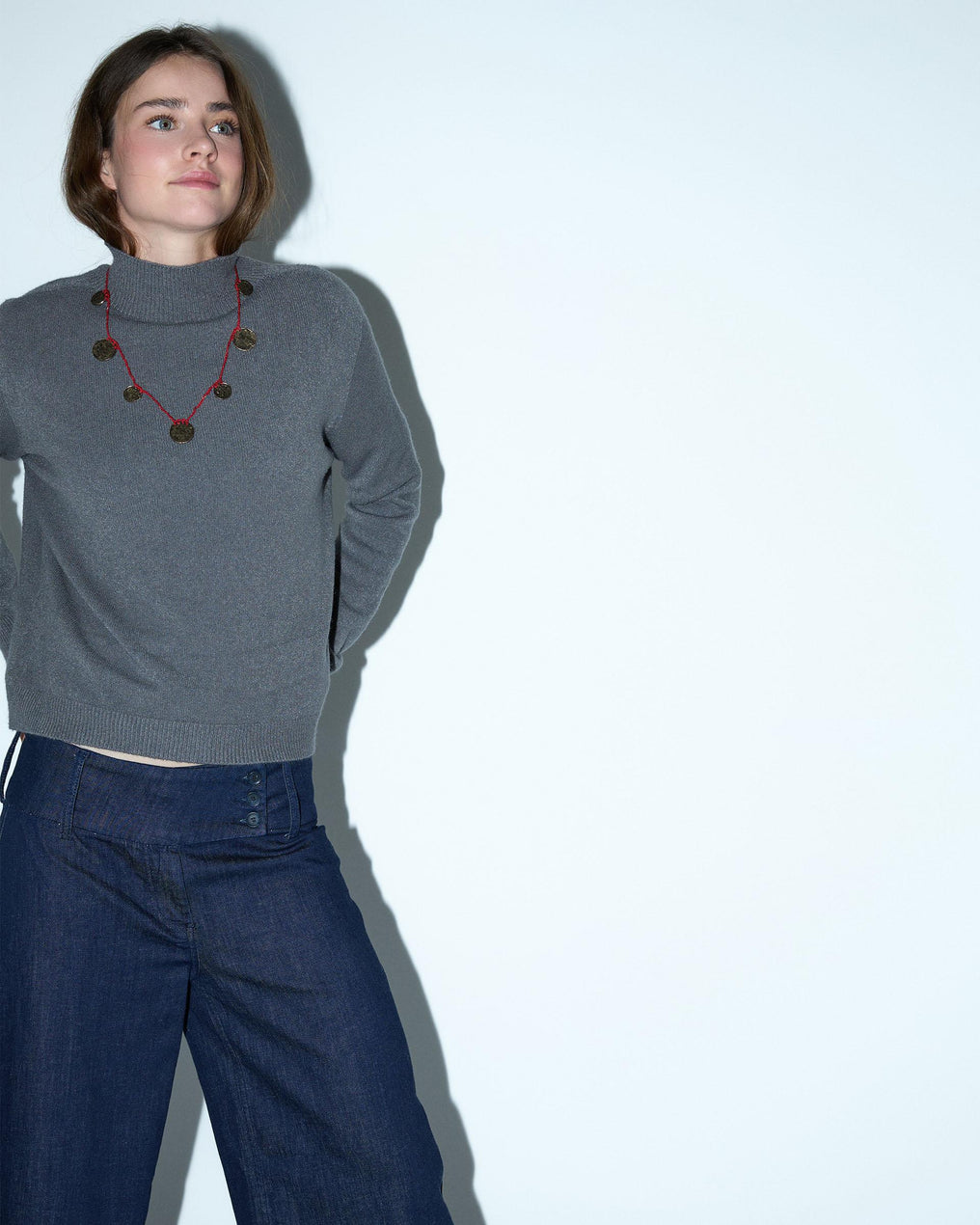 Jersey Cuello Alto Gris