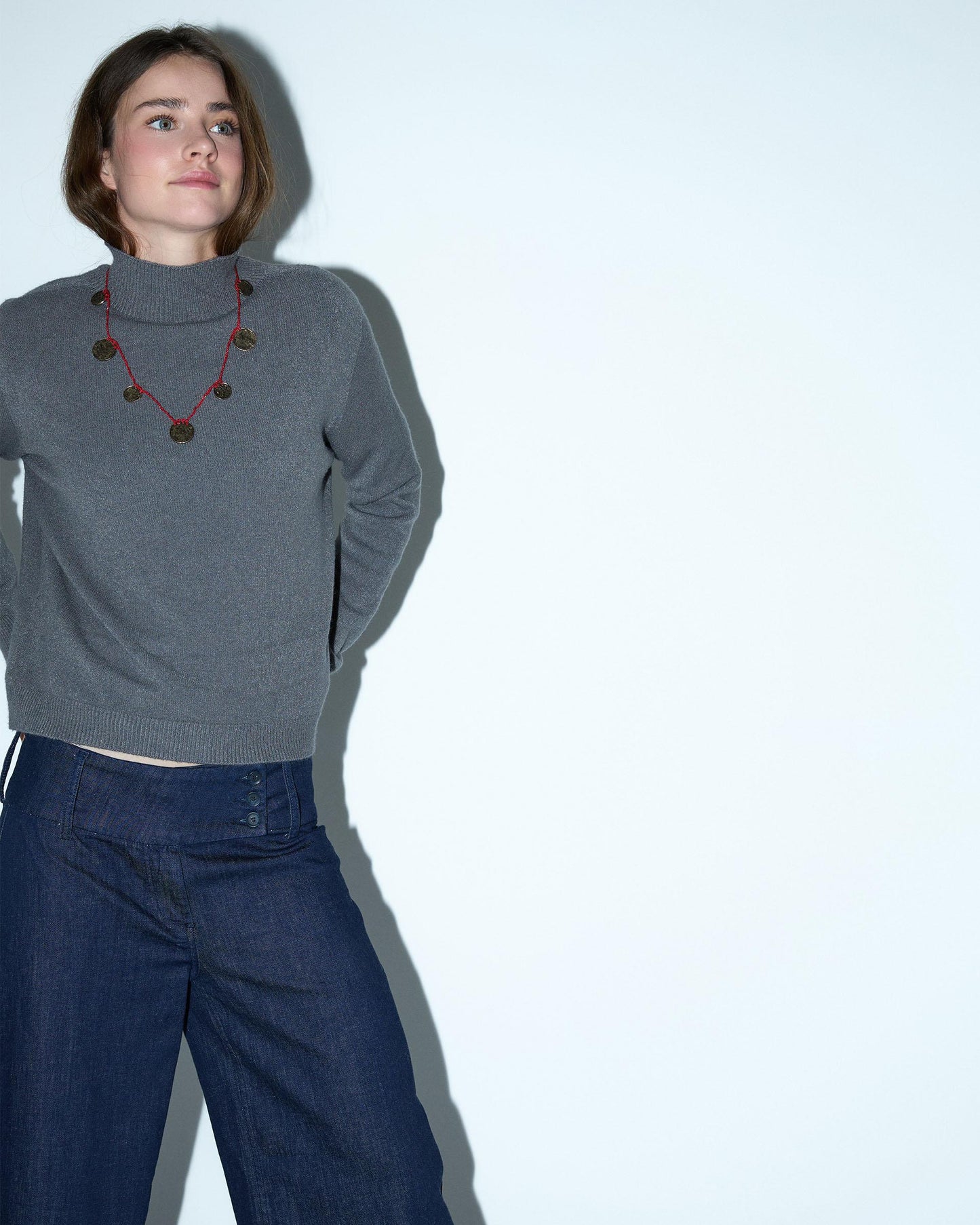 Jersey Cuello Alto Gris