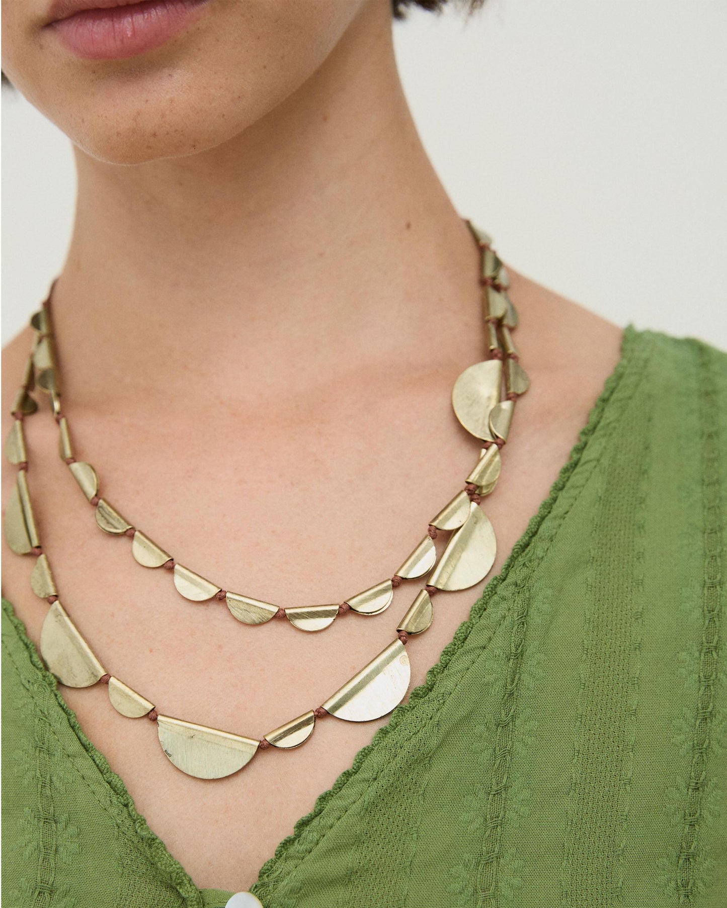 Collar Placas Triple Oro